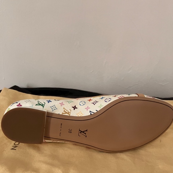 New White Multicolour Monogram LV Murakami flats - Picture 13 of 16